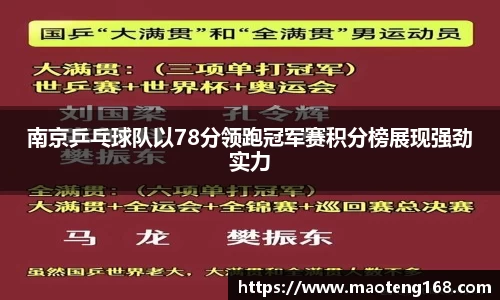 南京乒乓球队以78分领跑冠军赛积分榜展现强劲实力
